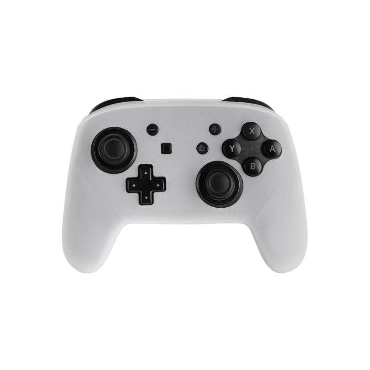 For Nintendo Switch Pro Game Handle Solid Color Silicone Protective Cover(Transparent)