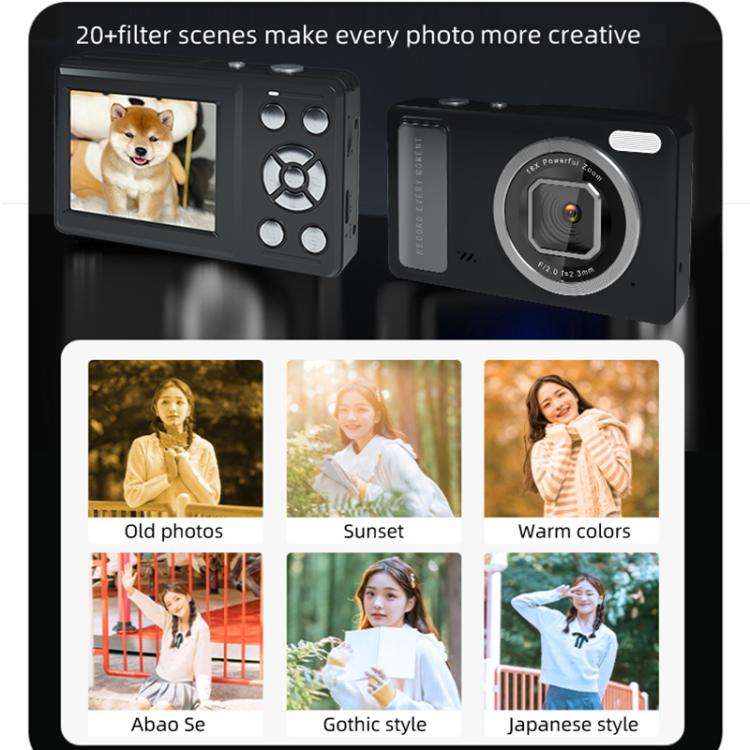 DC15 2.4 inch 18X Digital Zoom Camera 4K HD Video 64MP Shooting(White)