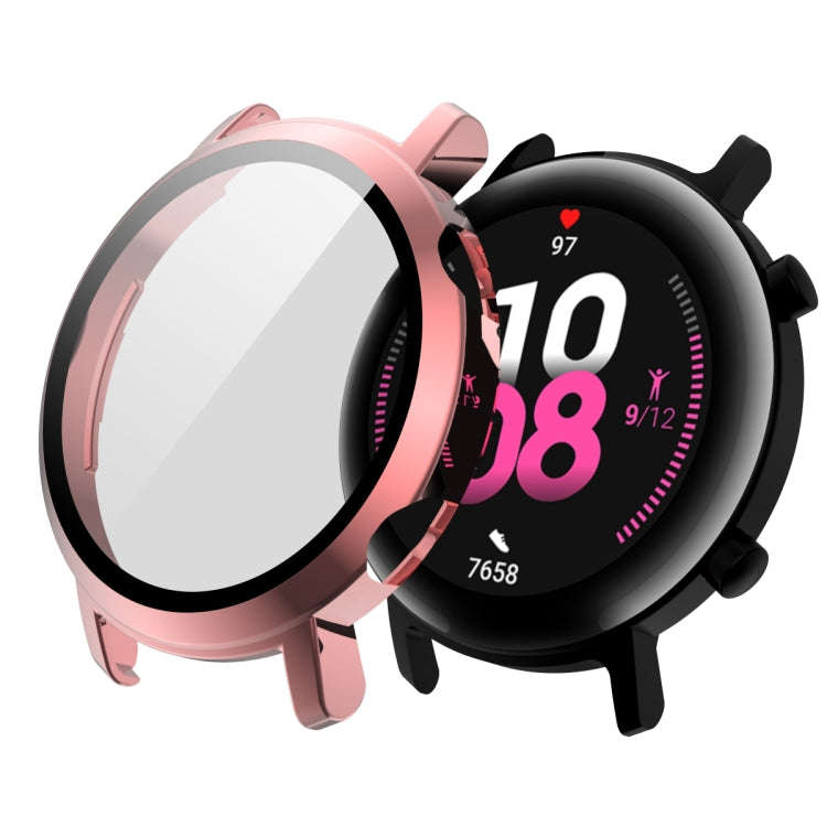For Huawei Watch GT2 42mm 2 in 1  Tempered Glass Screen Protector + Fully Plating PC Case(Fink)