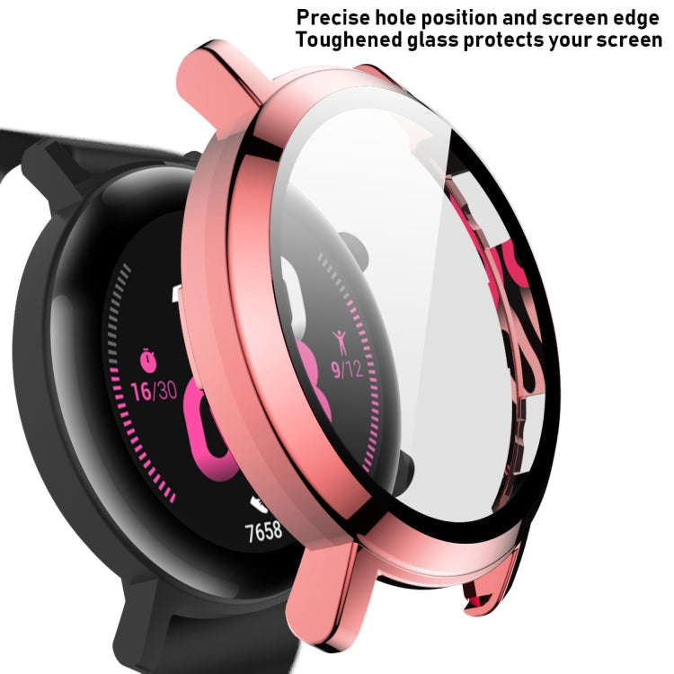 For Huawei Watch GT2 42mm 2 in 1  Tempered Glass Screen Protector + Fully Plating PC Case(Fink)