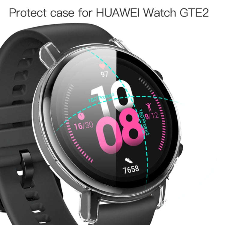 For Huawei Watch GT2 42mm 2 in 1  Tempered Glass Screen Protector + Fully Plating PC Case(Transpa...