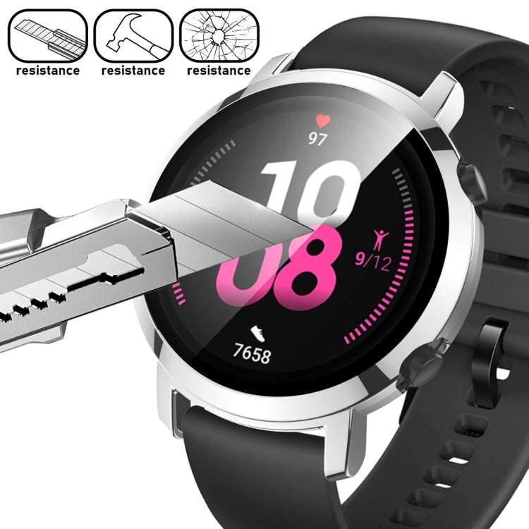 For Huawei Watch GT2 42mm 2 in 1  Tempered Glass Screen Protector + Fully Plating PC Case(Transpa...