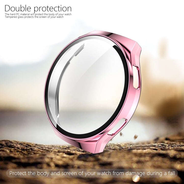 For Huawei Watch GT2e 2 in 1  Tempered Glass Screen Protector + Fully Plating PC Case(Pink)