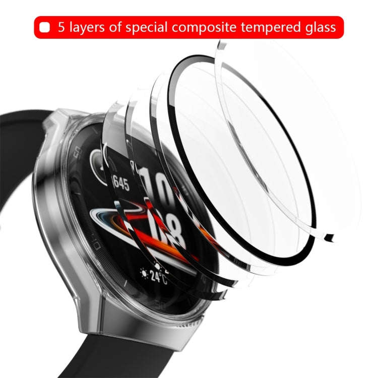 For Huawei Watch GT2e 2 in 1  Tempered Glass Screen Protector + Fully Plating PC Case(Transparent)