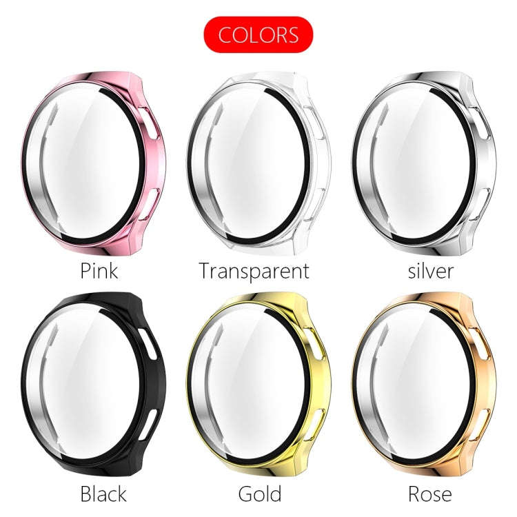 For Huawei Watch GT2e 2 in 1  Tempered Glass Screen Protector + Fully Plating PC Case(Golden)