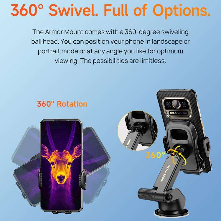 Ulefone UAN03 Armor Mount Car / Desktop Phone Holder, Standard Model(Black)