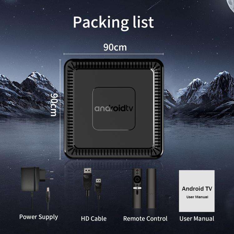 Q7 4K UHD Android 10 Smart TV Box with Remote Control, 2GB+8GB, Allwinner H313 Quad-Core(EU Plug)