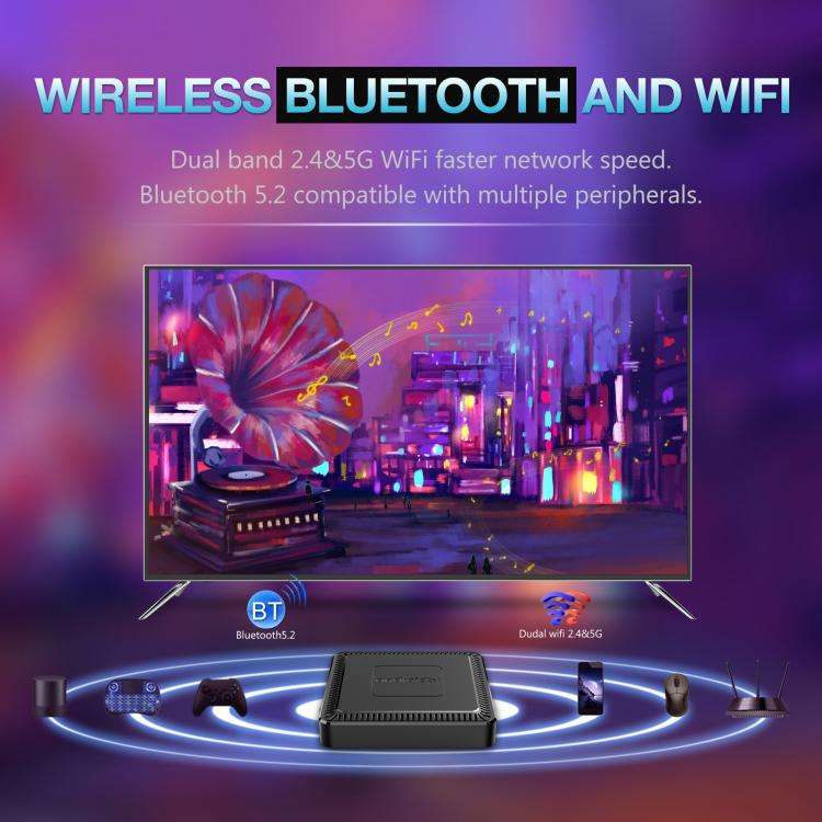 Q7 4K UHD Android 10 Smart TV Box with Remote Control, 2GB+8GB, Allwinner H313 Quad-Core(EU Plug)