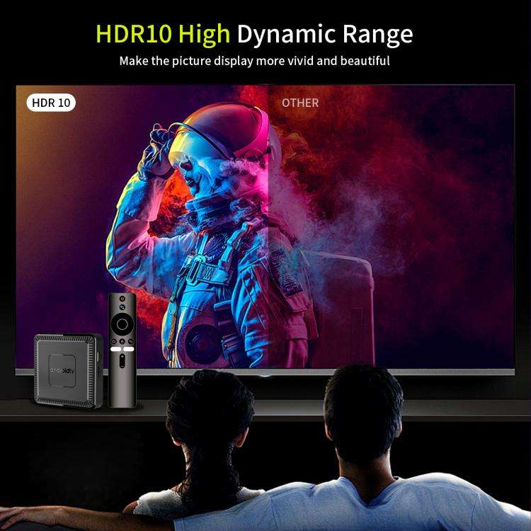 Q7 4K UHD Android 10 Smart TV Box with Remote Control, 2GB+8GB, Allwinner H313 Quad-Core(EU Plug)