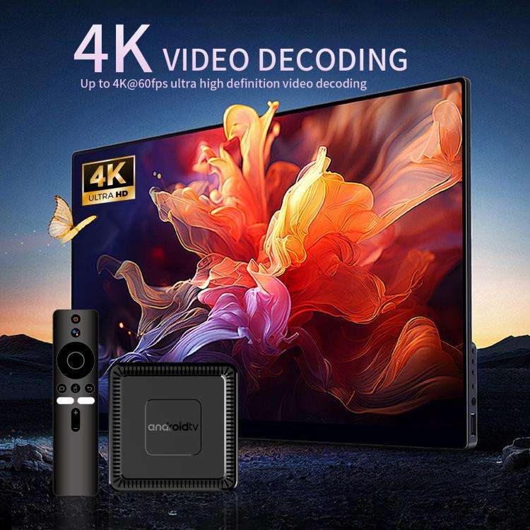 Q7 4K UHD Android 10 Smart TV Box with Remote Control, 2GB+8GB, Allwinner H313 Quad-Core(EU Plug)