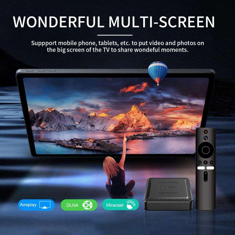 Q7 4K UHD Android 10 Smart TV Box with Remote Control, 2GB+8GB, Allwinner H313 Quad-Core(EU Plug)