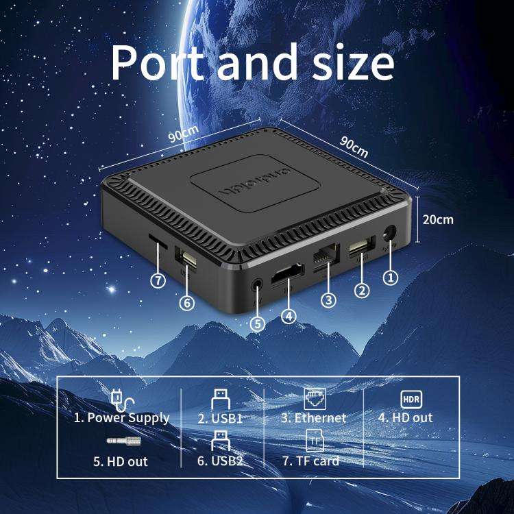 Q7 4K UHD Android 10 Smart TV Box with Remote Control, 2GB+8GB, Allwinner H313 Quad-Core(EU Plug)