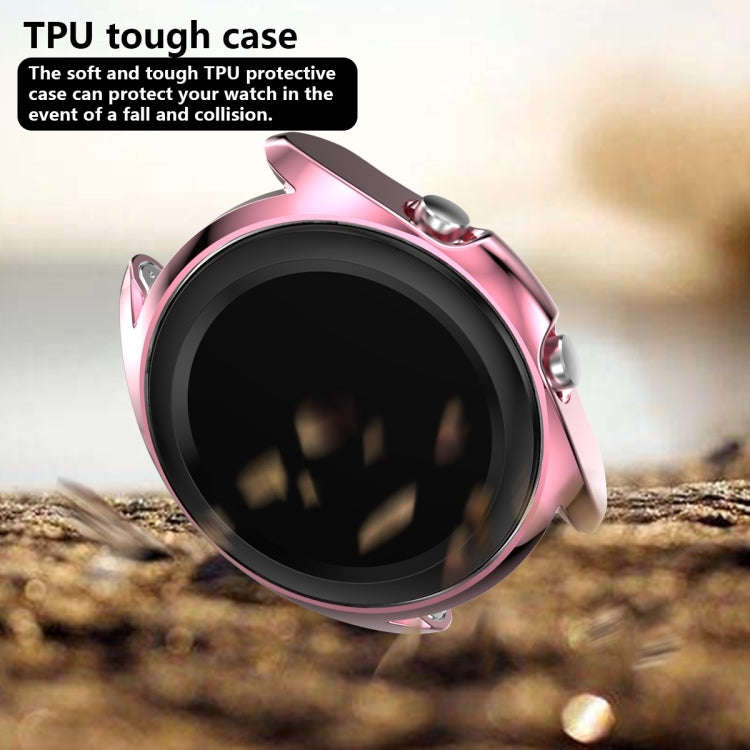 For Samsung Galaxy Watch 3 41mm Electroplating Hollow Half-pack TPU Protective Case(Fink)