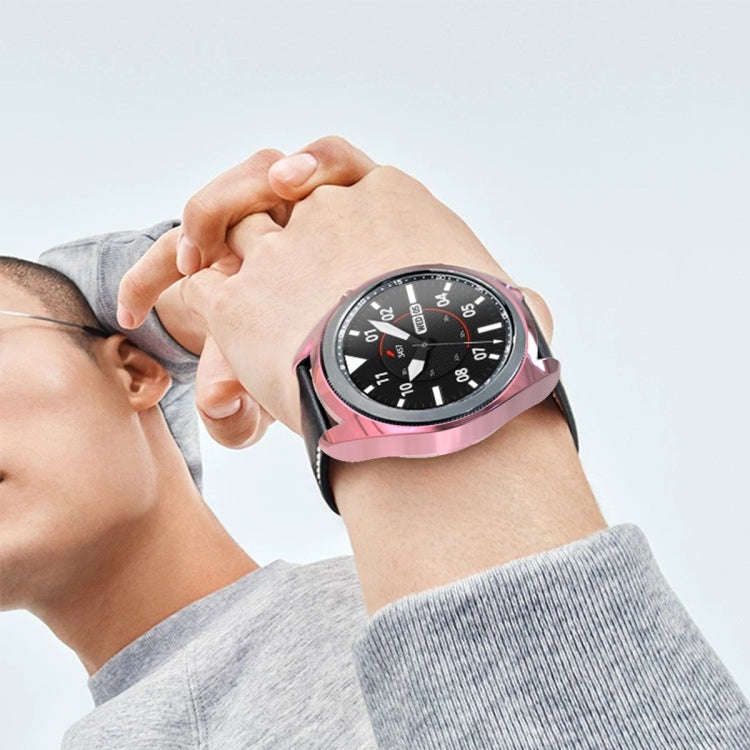 For Samsung Galaxy Watch 3 41mm Electroplating Hollow Half-pack TPU Protective Case(Fink)