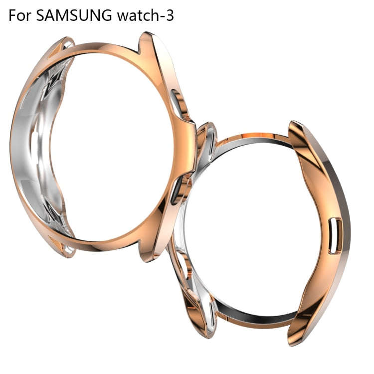 For Samsung Galaxy Watch 3 41mm Electroplating Hollow Half-pack TPU Protective Case(Rose Gold)