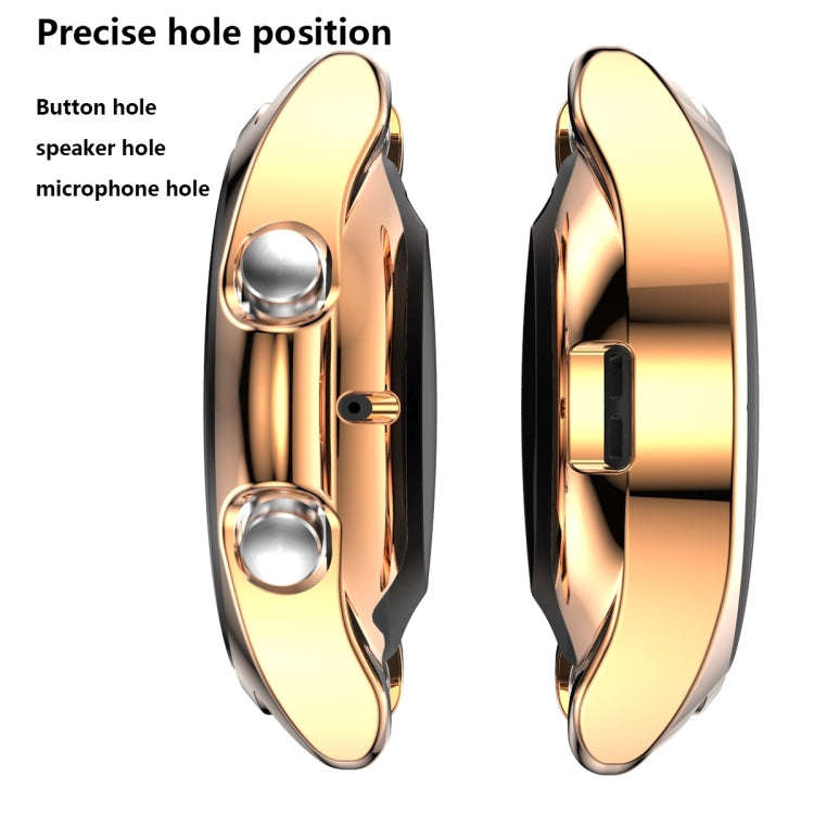 For Samsung Galaxy Watch 3 41mm Electroplating Hollow Half-pack TPU Protective Case(Rose Gold)