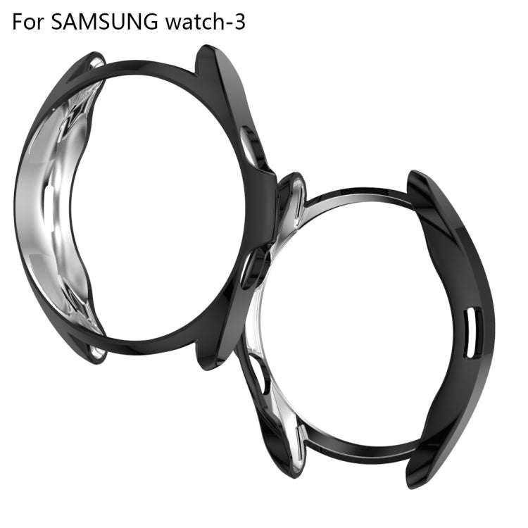 For Samsung Galaxy Watch 3 41mm Electroplating Hollow Half-pack TPU Protective Case(Black)
