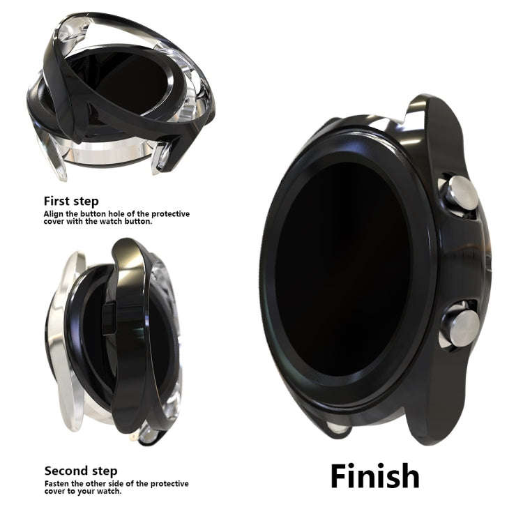 For Samsung Galaxy Watch 3 41mm Electroplating Hollow Half-pack TPU Protective Case(Black)