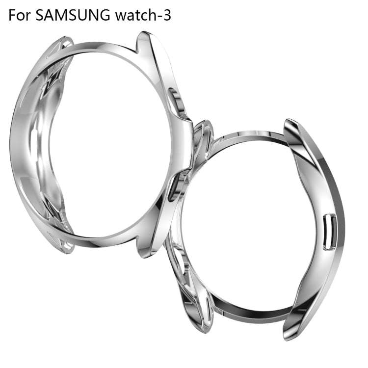 For Samsung Galaxy Watch 3 41mm Electroplating Hollow Half-pack TPU Protective Case(Silver)