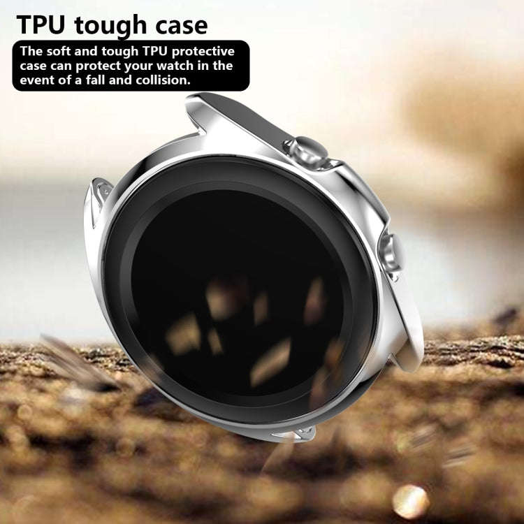 For Samsung Galaxy Watch 3 41mm Electroplating Hollow Half-pack TPU Protective Case(Silver)