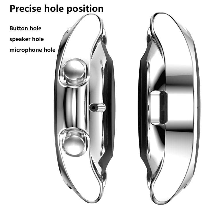 For Samsung Galaxy Watch 3 41mm Electroplating Hollow Half-pack TPU Protective Case(Silver)