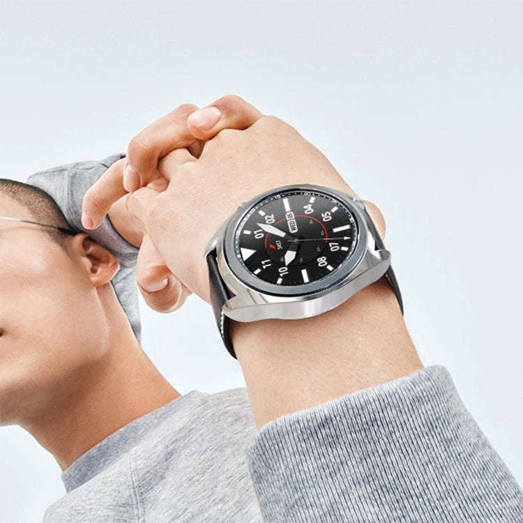 For Samsung Galaxy Watch 3 41mm Electroplating Hollow Half-pack TPU Protective Case(Silver)