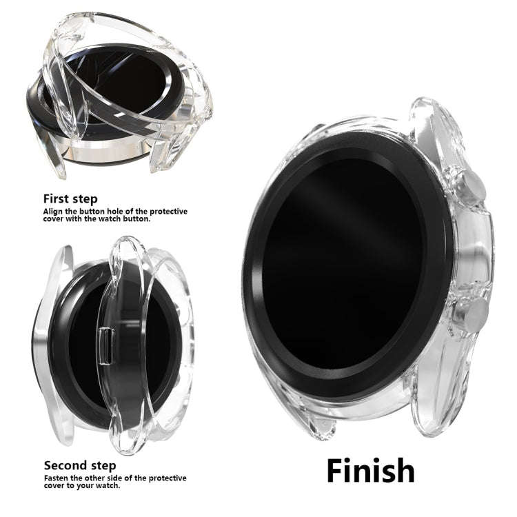 For Samsung Galaxy Watch 3 41mm Electroplating Hollow Half-pack TPU Protective Case(Transparent)