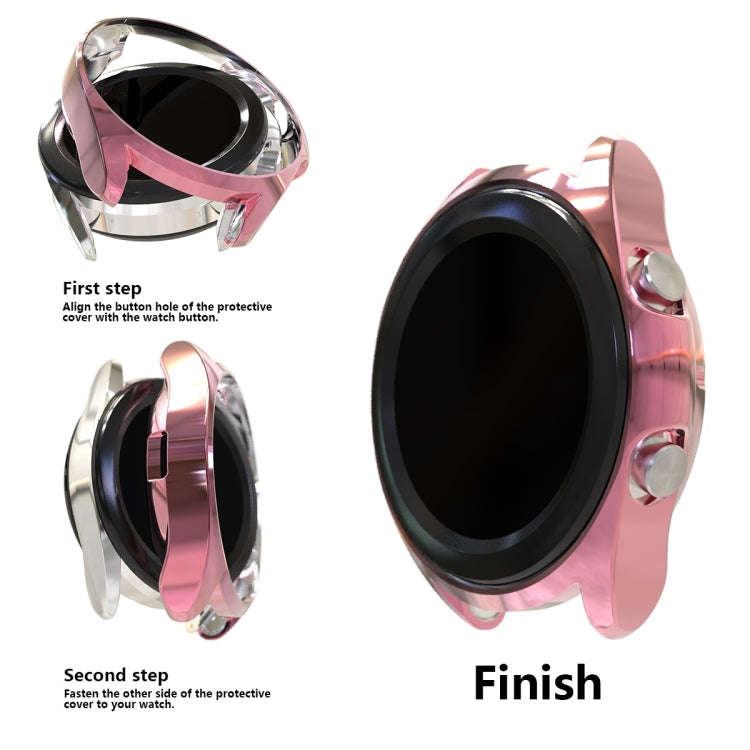 For Samsung Galaxy Watch 3 45mm Electroplating Hollow Half-pack TPU Protective Case(Fink)