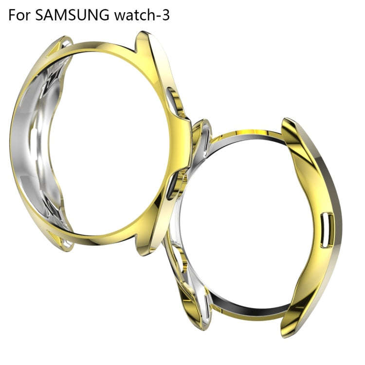 For Samsung Galaxy Watch 3 45mm Electroplating Hollow Half-pack TPU Protective Case(Golden)