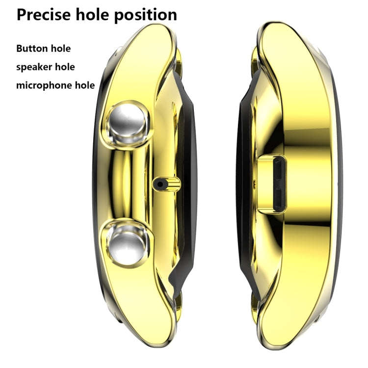 For Samsung Galaxy Watch 3 45mm Electroplating Hollow Half-pack TPU Protective Case(Golden)