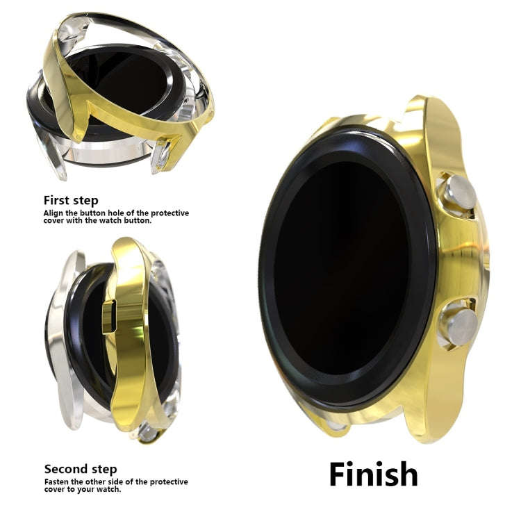 For Samsung Galaxy Watch 3 45mm Electroplating Hollow Half-pack TPU Protective Case(Golden)