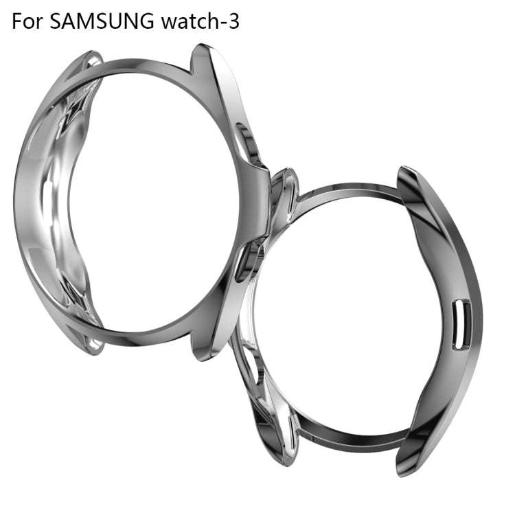 For Samsung Galaxy Watch 3 45mm Electroplating Hollow Half-pack TPU Protective Case(Gray)