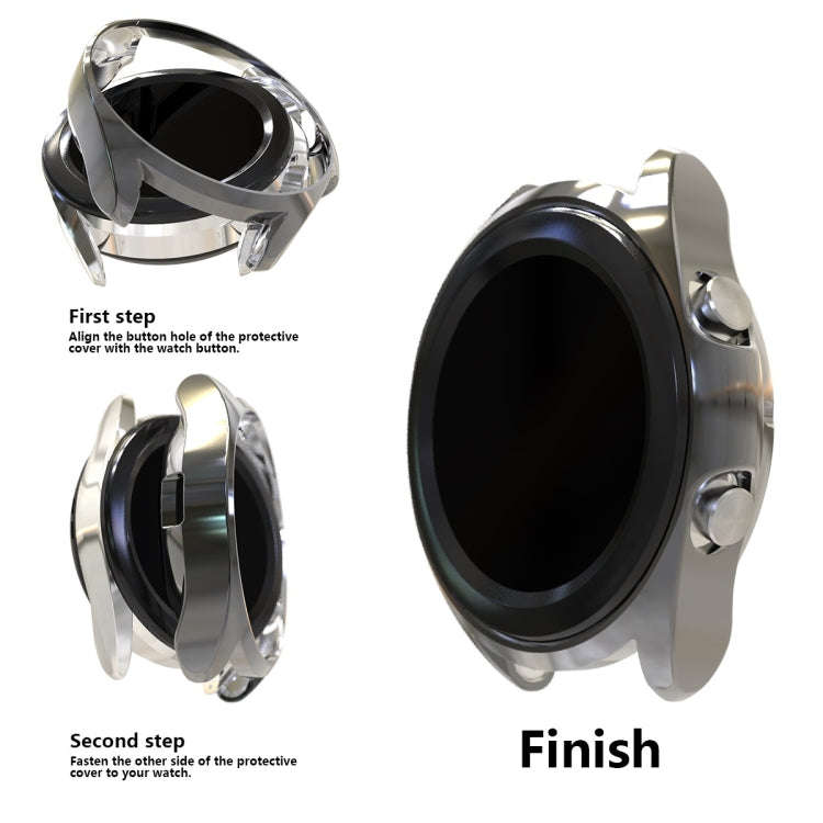 For Samsung Galaxy Watch 3 45mm Electroplating Hollow Half-pack TPU Protective Case(Gray)