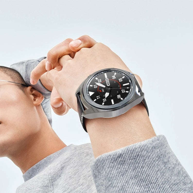 For Samsung Galaxy Watch 3 45mm Electroplating Hollow Half-pack TPU Protective Case(Gray)
