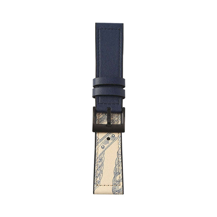 For Samsung Galaxy Watch 3 41mm TPU + Leather Watch Band(Blue+Grey)