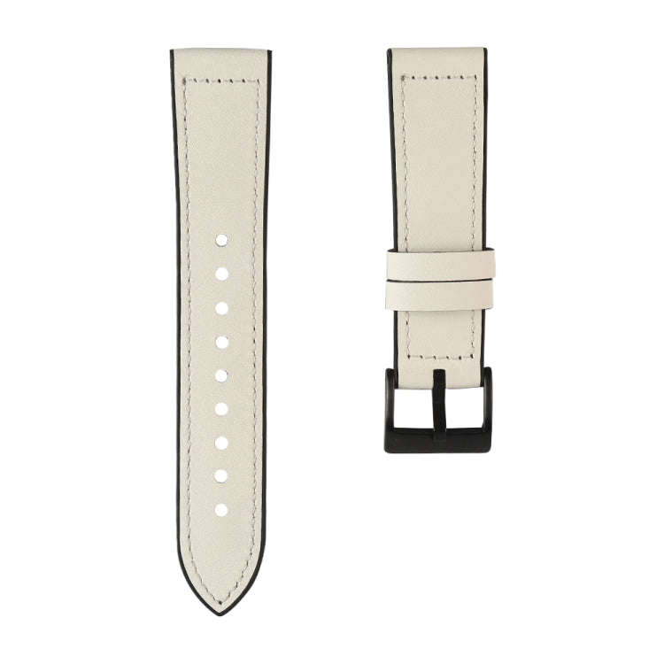 For Samsung Galaxy Watch 3 45mm TPU + Leather Watch Band(White)