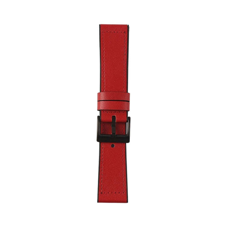 For Samsung Galaxy Watch 3 45mm TPU + Leather Watch Band(Red)