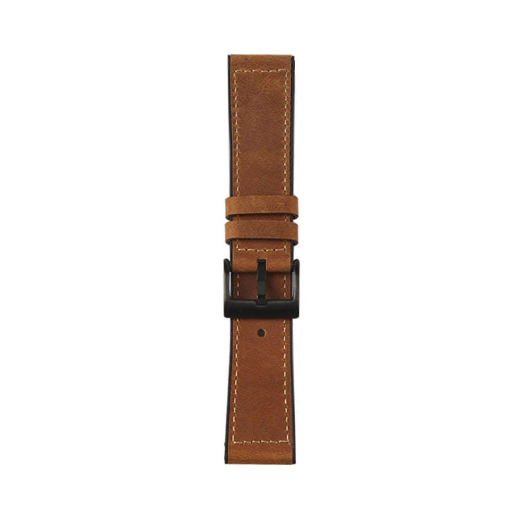 For Samsung Galaxy Watch 3 45mm TPU + Leather Watch Band(Crazy Horse Brown)