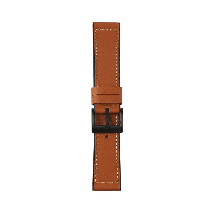 For Samsung Galaxy Watch 3 45mm TPU + Leather Watch Band(Brown)