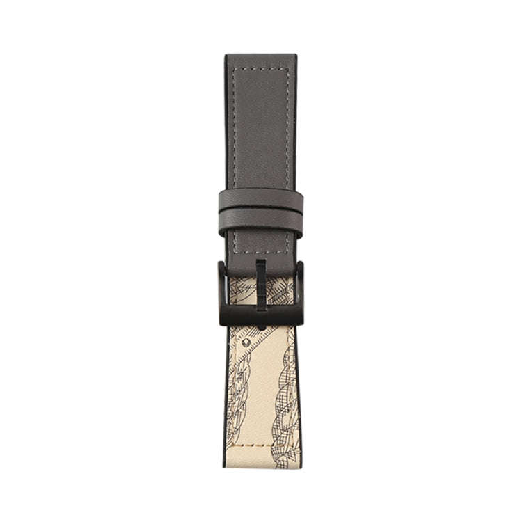 For Samsung Galaxy Watch 3 45mm TPU + Leather Watch Band(Grey+Grey)