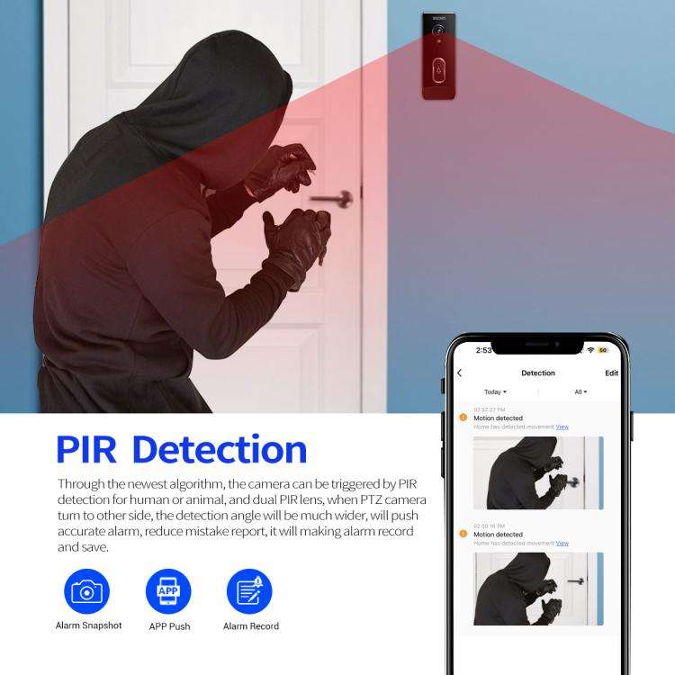 ESCAM V5 TUYA 1080P Intelligent Two-Way Voice Night Vision Wireless Doorbell(Black)