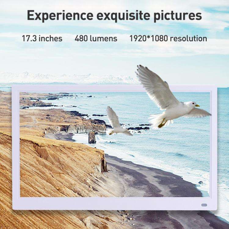 XCLT-1730 17.3 inch LED HD Screen WIFI Cloud Photo Frame with Stand, Plug:EU Plug(White)