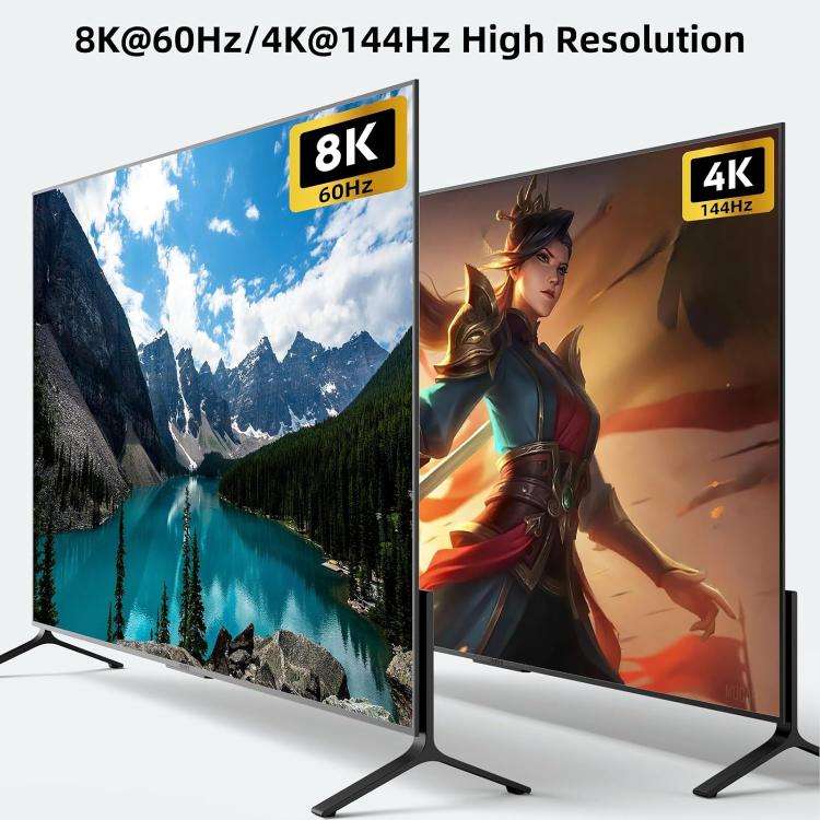 KC-KVM8202DH 8K 60Hz HDMI and DP and USB3.0 Dual Monitor KVM Switch, US Plug