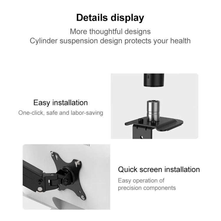 Lenovo Thinkplus ZJA4 Rotatable Lift Desktop Monitor Holder(Black)