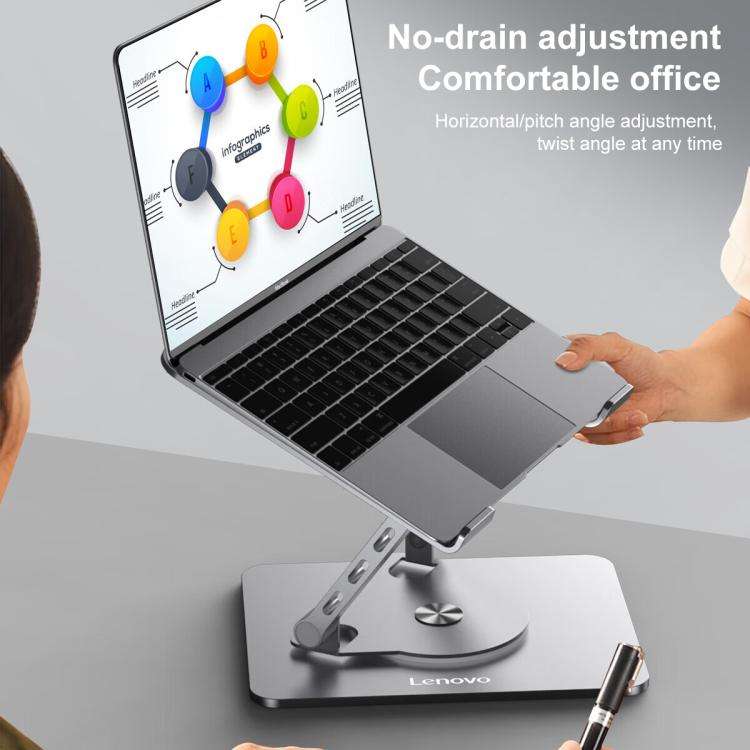 Lenovo Thinkplus ZJA7 360 Degree Rotating Laptop Heat Dissipation Metal Holder(Grey)