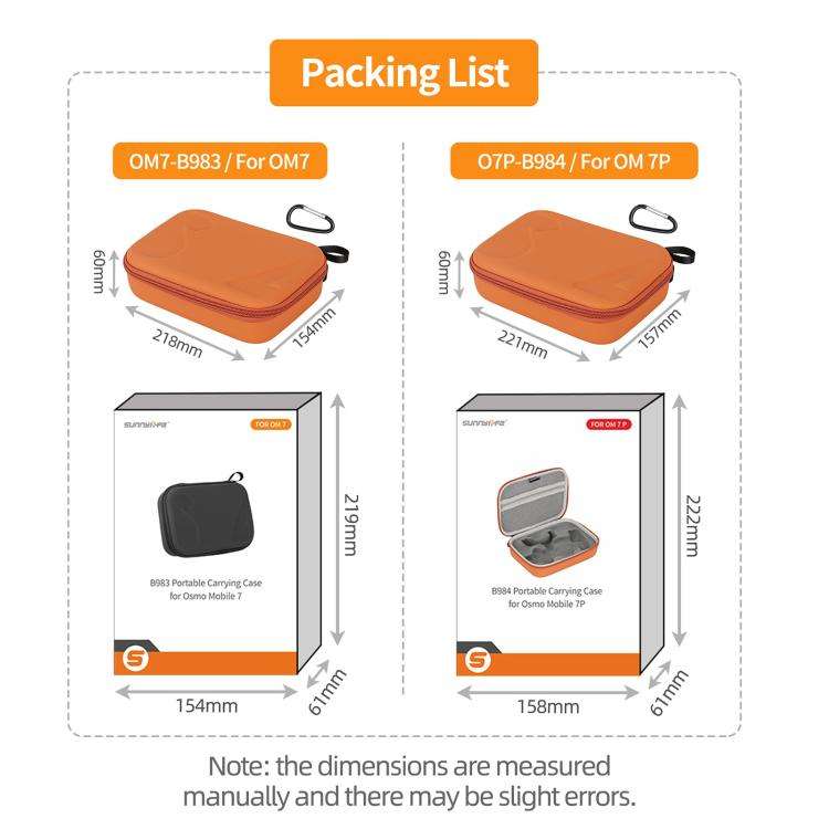 For DJI Osmo Mobile 7 Sunnylife Portable Carrying Case Mini Bag Handbag(Orange)