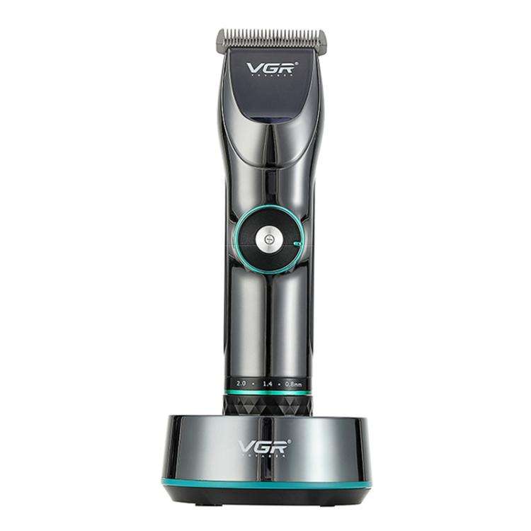 VGR V-256 5-gear Fine-tuning Digital Display USB Hair Clipper with Holder(Black)