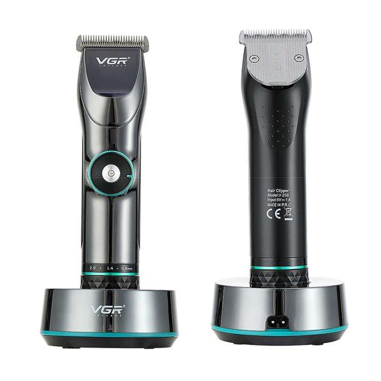 VGR V-256 5-gear Fine-tuning Digital Display USB Hair Clipper with Holder(Black)