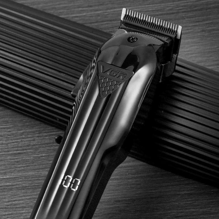 VGR VGR-282 4-gear Fine-tuning Digital Display USB Electric Hair Clipper(Black)
