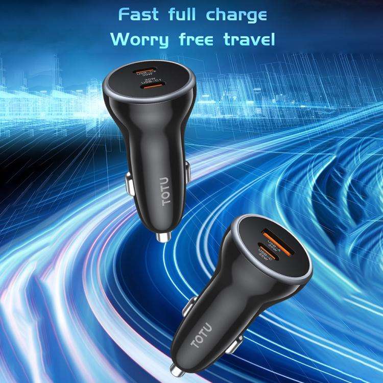 TOTU CC-5 65W USB-A and USB-C / Type-C Dual Ports Fast Charging Car Charger(Black)